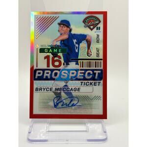 2024 Panini Prospect Edition Bryce Meccage Red Holo Auto 199/199 SP Auto Brewers